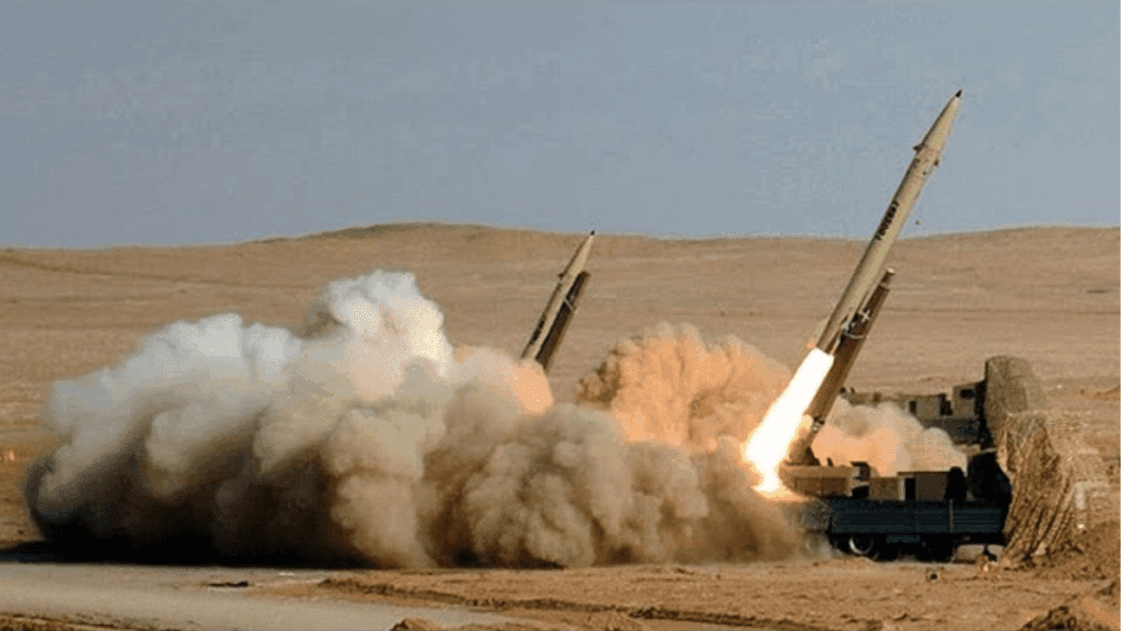 Iranian Fateh-110 missile being fired - Iranian state media