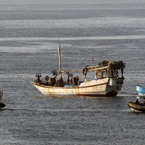 Pirates surrender to UK MOD forces in 2008.