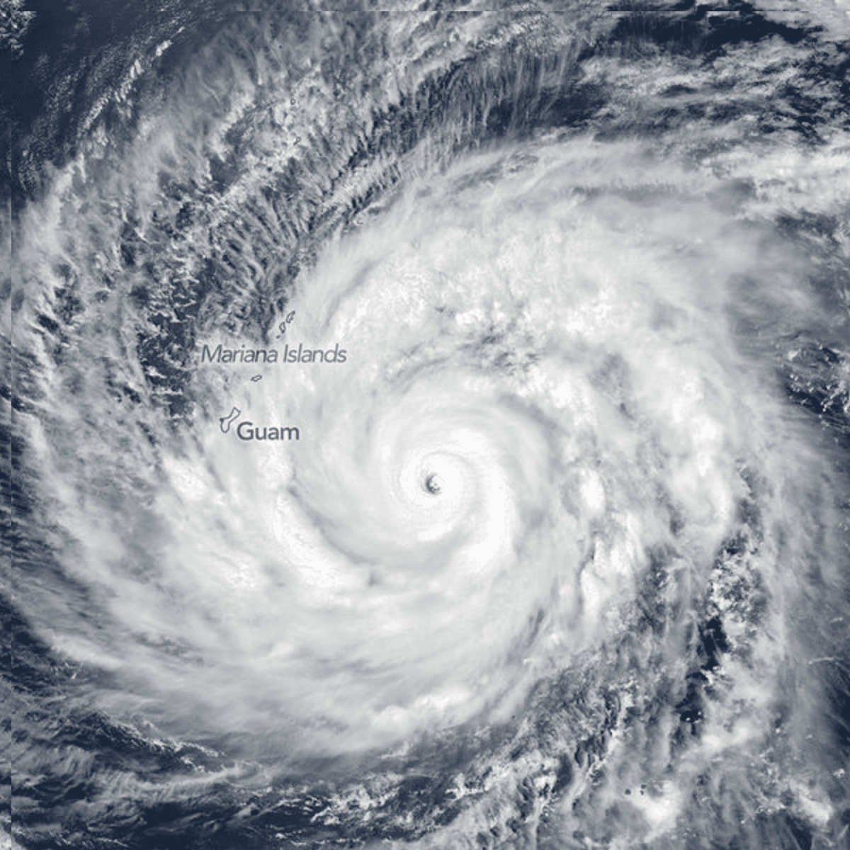 Super Typhoon Sinlaku as it nears Guam and the Northern Mariana Islands
