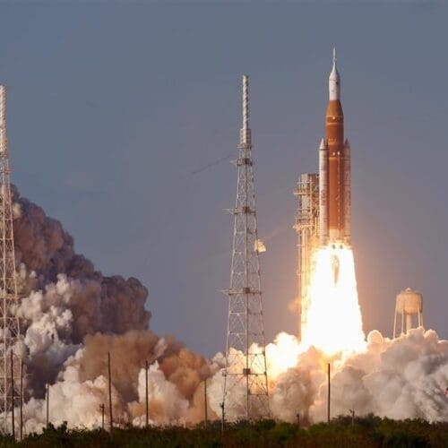 Artemis II launching from Cape Canaveral, Fla. Image courtesy NASA.