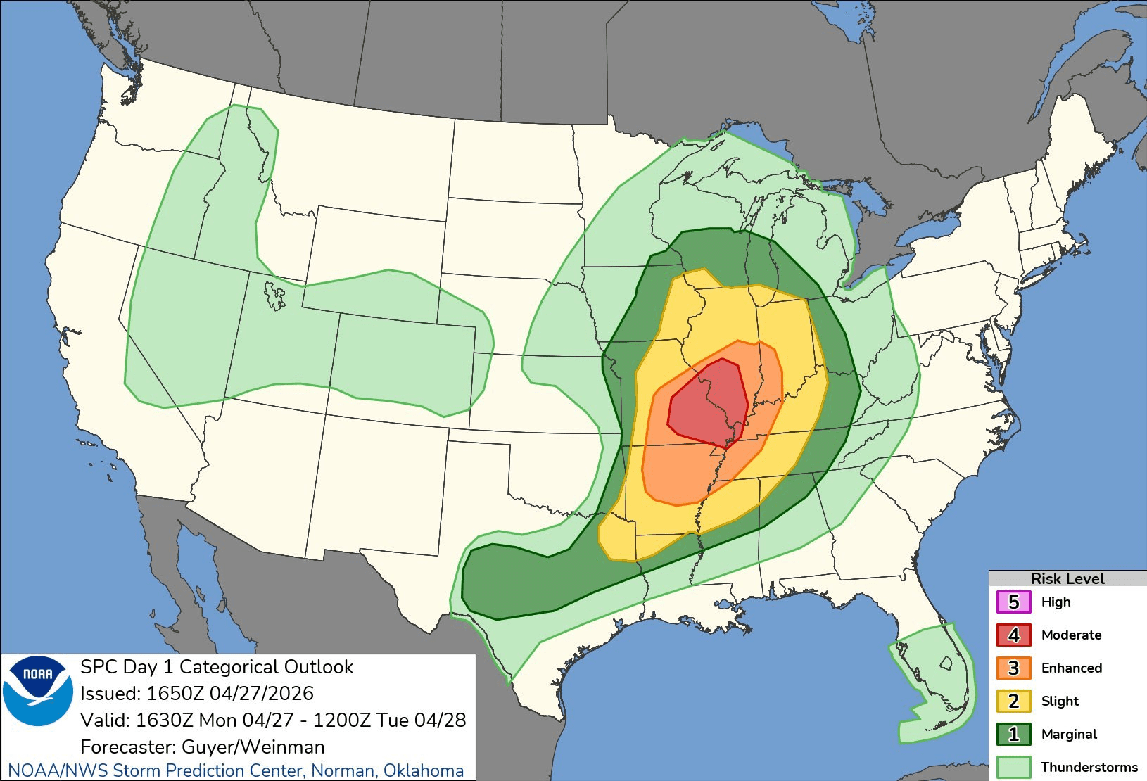 NWS Storm Prediction Center Day 1 Outlook