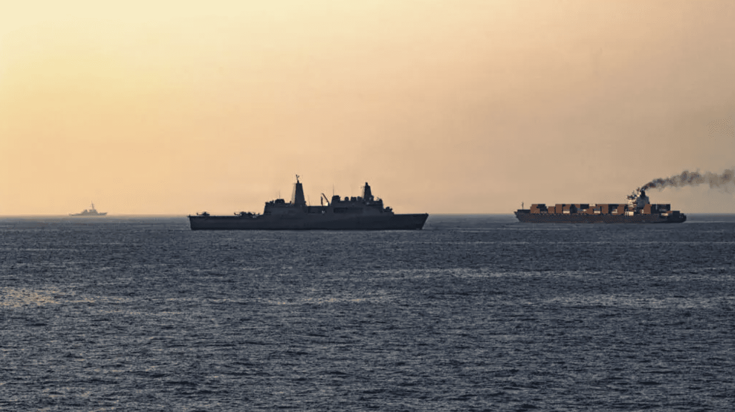 US forces patrol near the Touska in the Strait of Hormuz