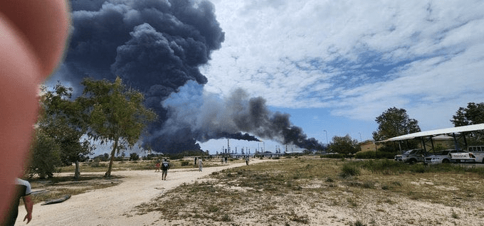 A strike on the Levan refinery in Iran