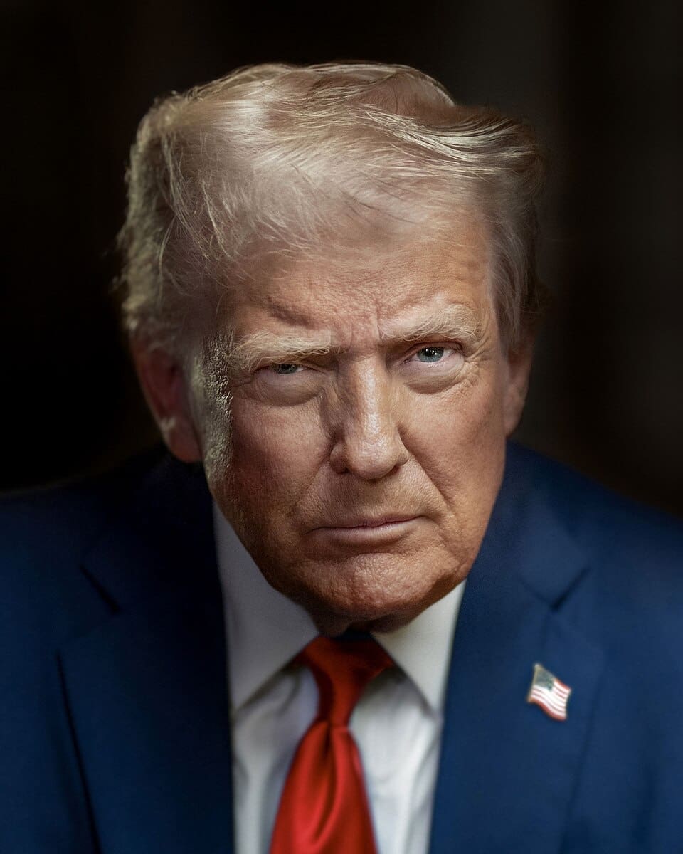 President Donald Trump poses for his official photo